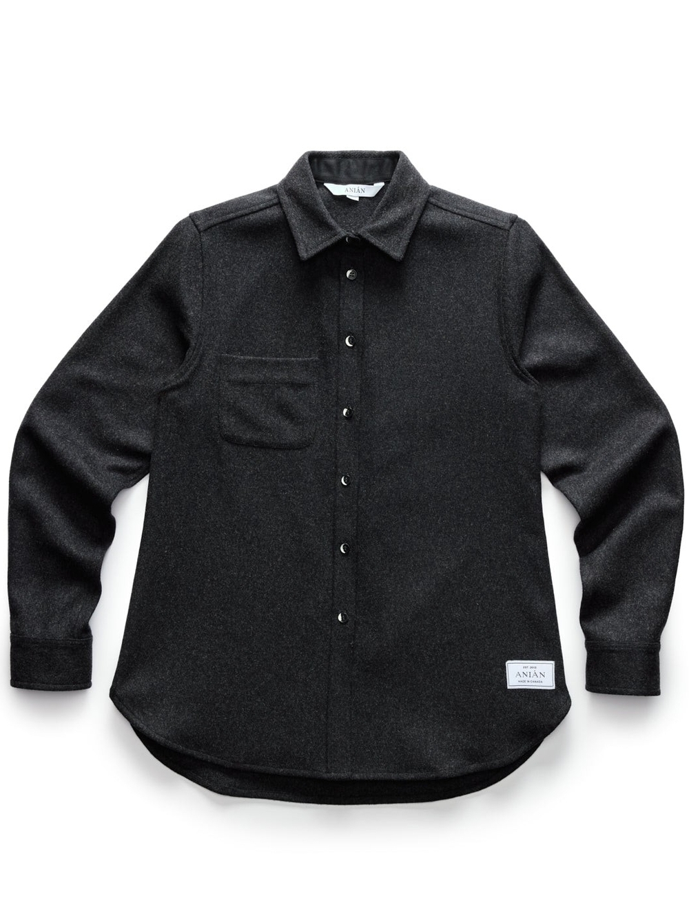 Anian Charcoal Wool Shirt Jacket